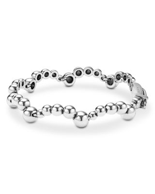 Sterling Silver Caviar Bubbly Beaded Scallop Bracelet