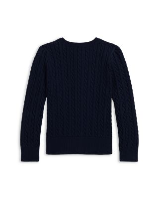 Girls' Polo Bear Mini-Cable Cotton Cardigan - Big Kid, Little Kid