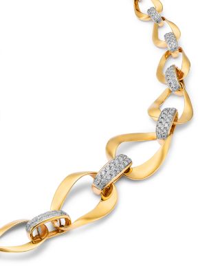 Diamond Link Necklace in 14K Yellow Gold, 2.0 tcw