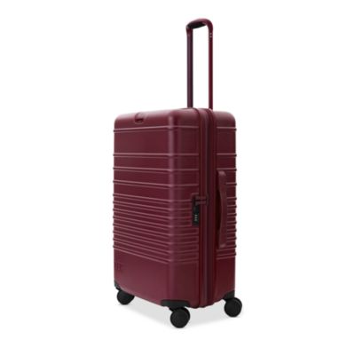 The Medium Check in Roller Suitcase - Burgundy