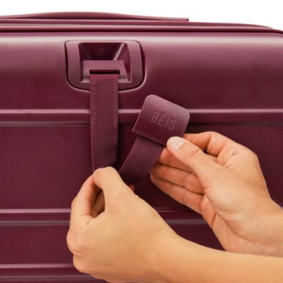 The Medium Check in Roller Suitcase - Burgundy