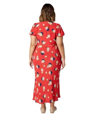 Floral Puff Sleeve Midi Dress