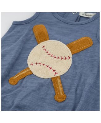 Boys' Slub Bubble - Baseball Applique - Baby