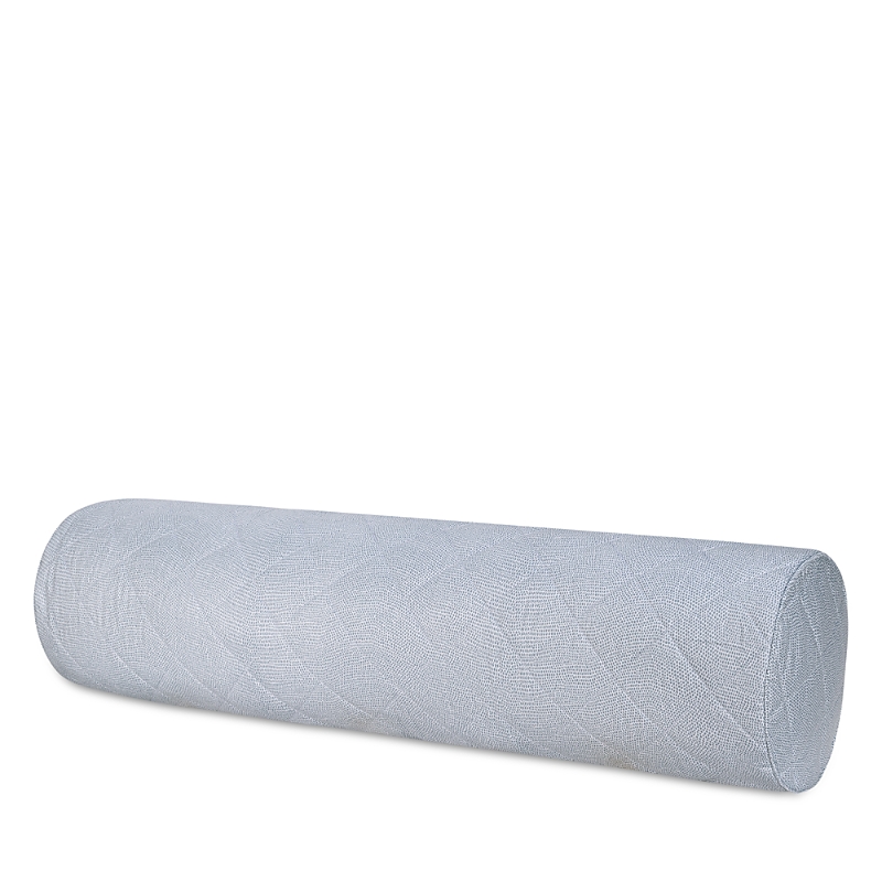 Matouk Jasper Pillow Cover, Quilted Bolster In Blue