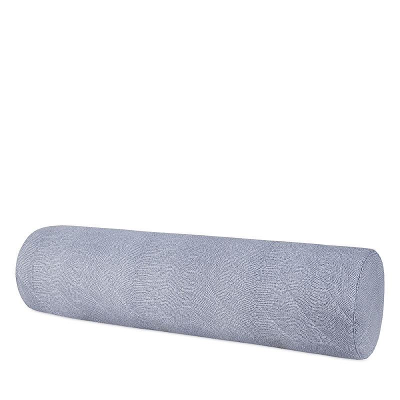 Matouk Jasper Pillow Cover, Quilted Bolster In Blue