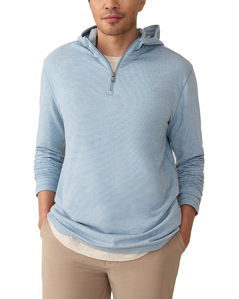 Faherty Movement Quarter Zip Hoodie In Blue