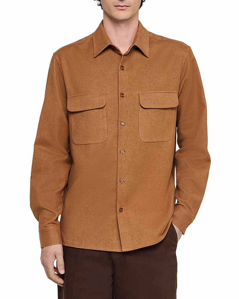 Sandro Relaxed Fit Flannel Overshirt Sandro Relaxed Fit Flannel Overshirt