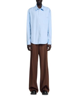 Oversized Striped Button-Front Shirt