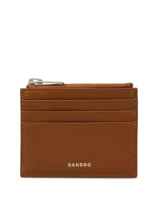 Grained Leather Zip Card Holder