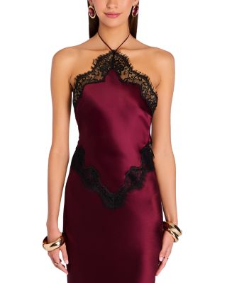 Lace Trim Halter Dress