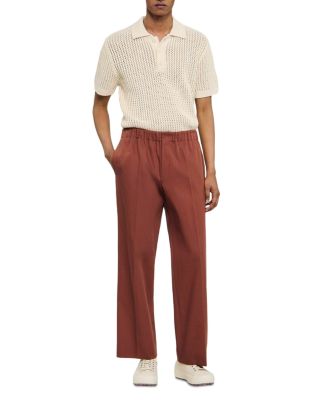 Elasticized Wide Leg Cotton Pants