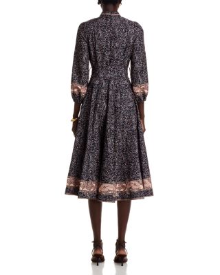 Mandarin Collar Midi Dress