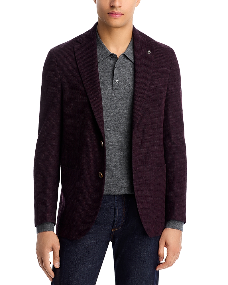 Jack Victor Hampton Textured Jersey Regular Fit Unstructured Sport Coat In Burgundy