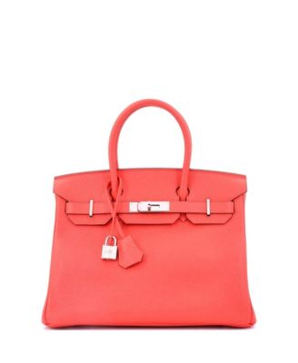 Pre-Owned HERMÈS - Birkin 30 Handbag Red Epsom with Palladium Hardware