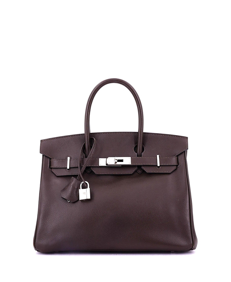 Pre-owned Pre-owned Hermes Hermes Birkin 30 Handbag Brown Epsom With Palladium Hardware