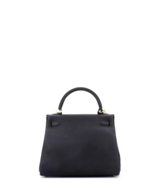 Kelly 25 Handbag Black Togo with Gold Hardware