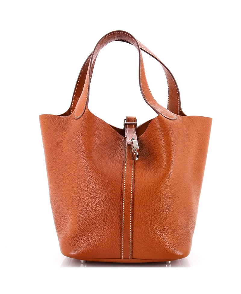 Pre-owned Pre-owned Hermes Hermes Mm Picotin Lock Bag Barenia Faubourg In Brown