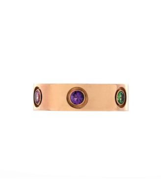 Pre-Owned Cartier - Love 6 Stone Band Ring 18K Rose Gold with Sapphires, Garnets and Amethyst