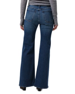 Kimberly Patch Pocket High Rise Flare Leg Jeans in Abalone