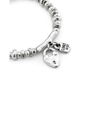 Sterling Silver Plated Beaded with Charms Bracelet