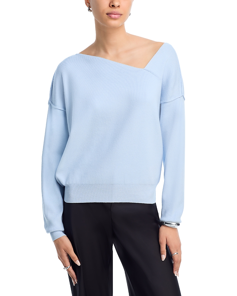 Line & Dot Favorite Geometric Neck Sweater In Blue