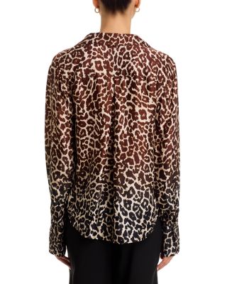 Flowy Wide Collar Button Down Shirt