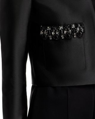 Taffeta Embellished Trim Jacket
