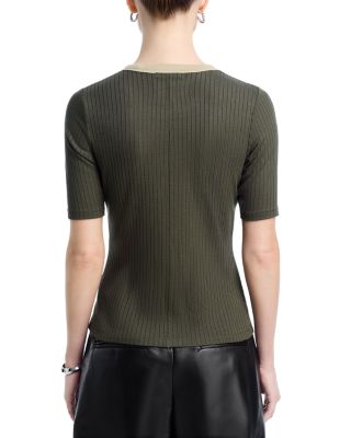 The Knit Contrast Ringer Tee