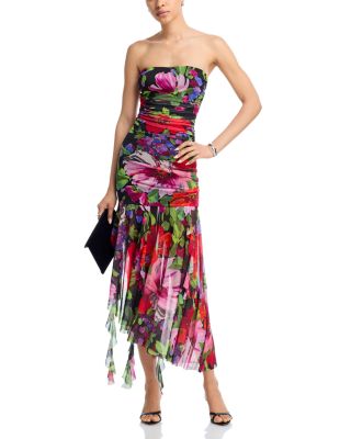 Floral Mesh Midi Dress - Exclusive