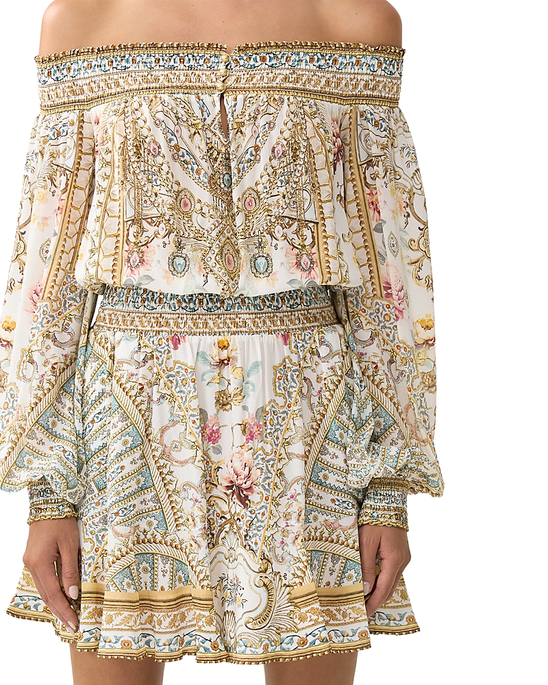 Camilla Silk Off-the-shoulder Dress In Multi
