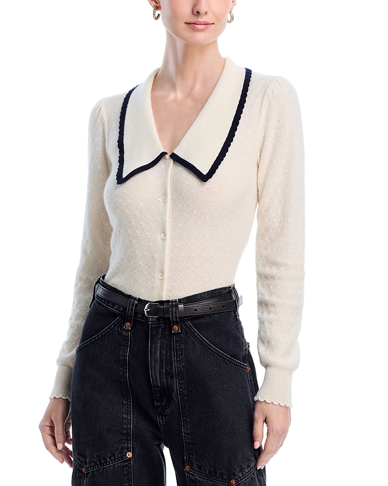 Frame Womens Cream Multi Sailor Long-sleeve Cashmere Sweater In Multi