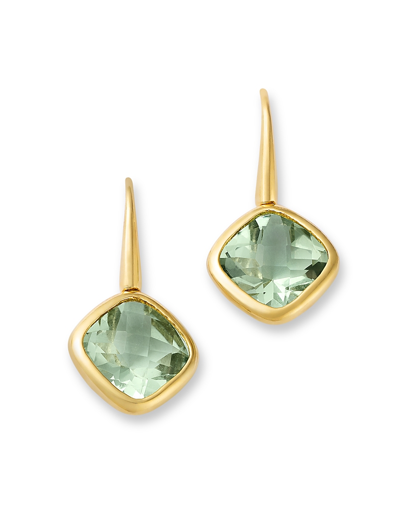 Bloomingdale's Fine Collection Prasiolite Bezel Drop Earrings in 14K Yellow Gold