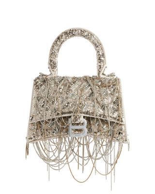 Balenciaga - Hourglass Handbag with Chain Embroidery