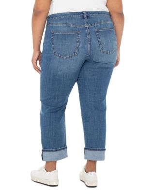 Plus Marley High Rise Girlfriend Cuffed Jeans in Rushland