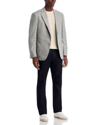 Tonal Plaid Unstructured Slim Fit Sport Coat