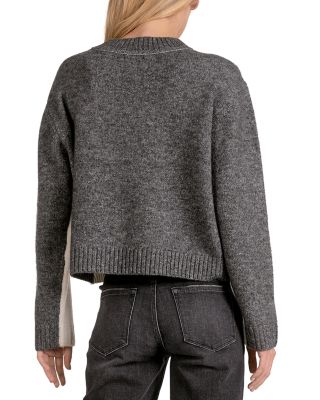 Two Tone Mock Neck Sweater
