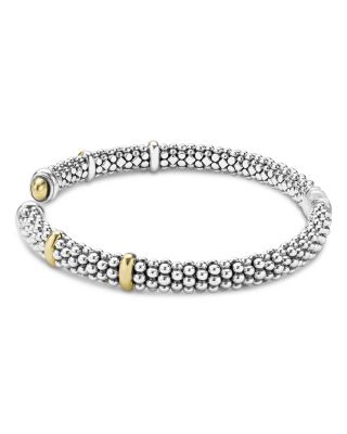18K Yellow Gold & Sterling Silver Signature Caviar Versa Cuff Bracelet