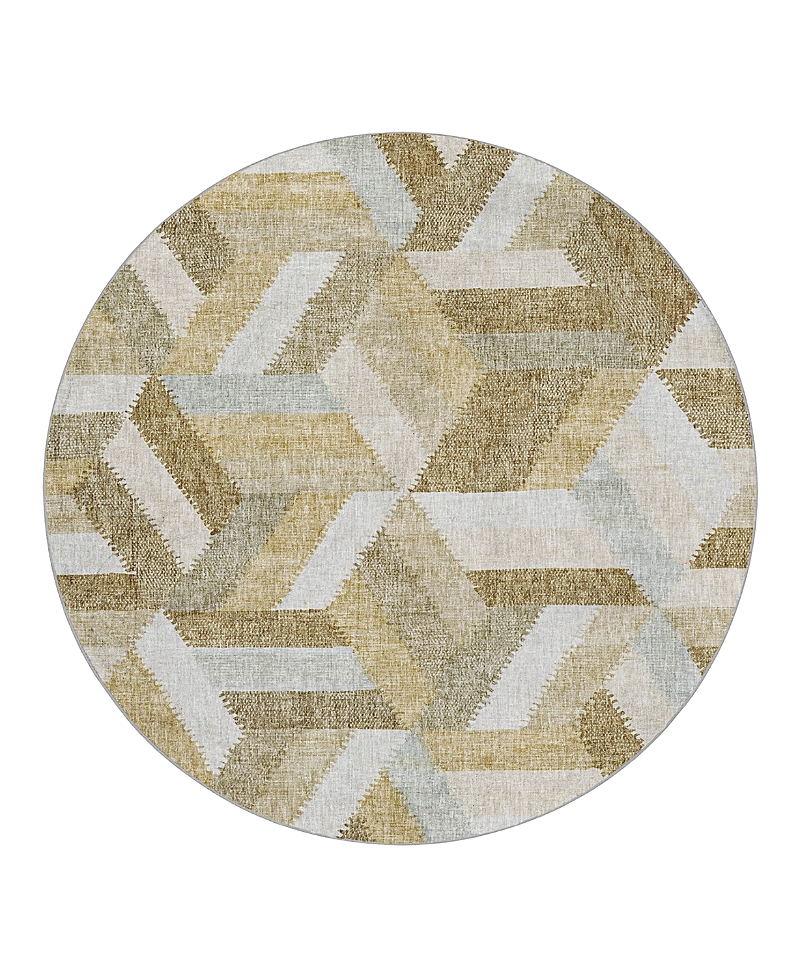 Dalyn Rug Company Dalyn Lorenzo Washable Ln1 Round Area Rug, 8' X 8' In Brown