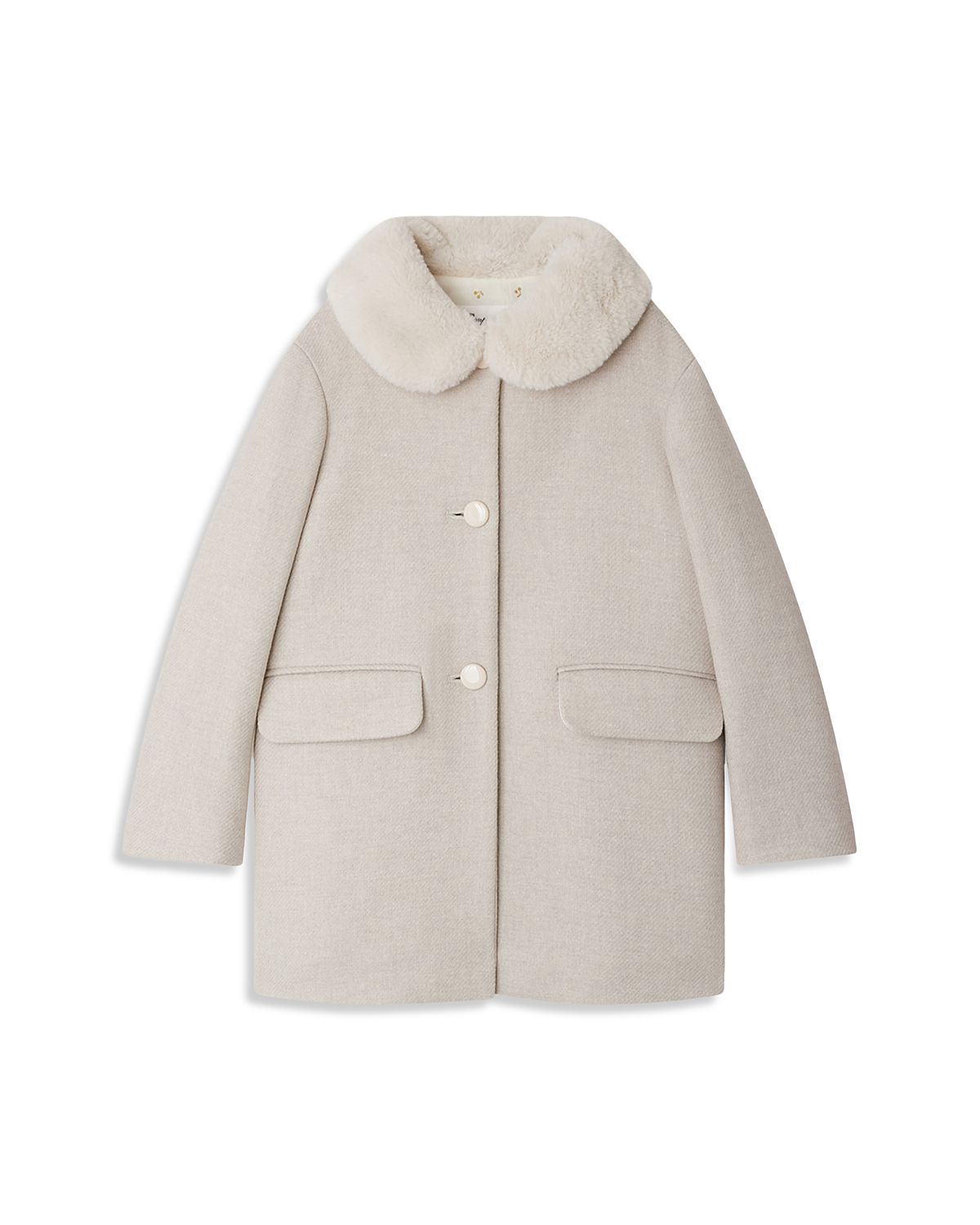 Bonpoint Girls' Manteau Favorite Jacket With Faux Fur Collar - Little Kid, Big Kid