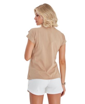 Handy Crossover Short Sleeve Cotton Maternity/Nursing Top