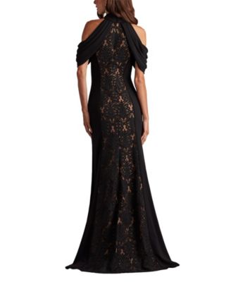 Kato Embroidered Off-Shoulder Halter Gown
