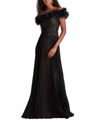 Tadashi Shoji Reba Embellished Cape Overlay Gown | Smart Closet
