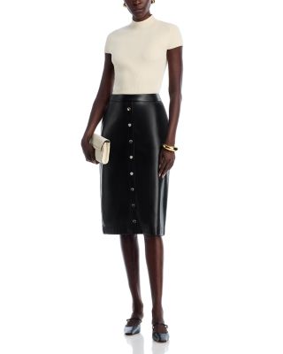 The Emberly Faux Leather Midi Skirt
