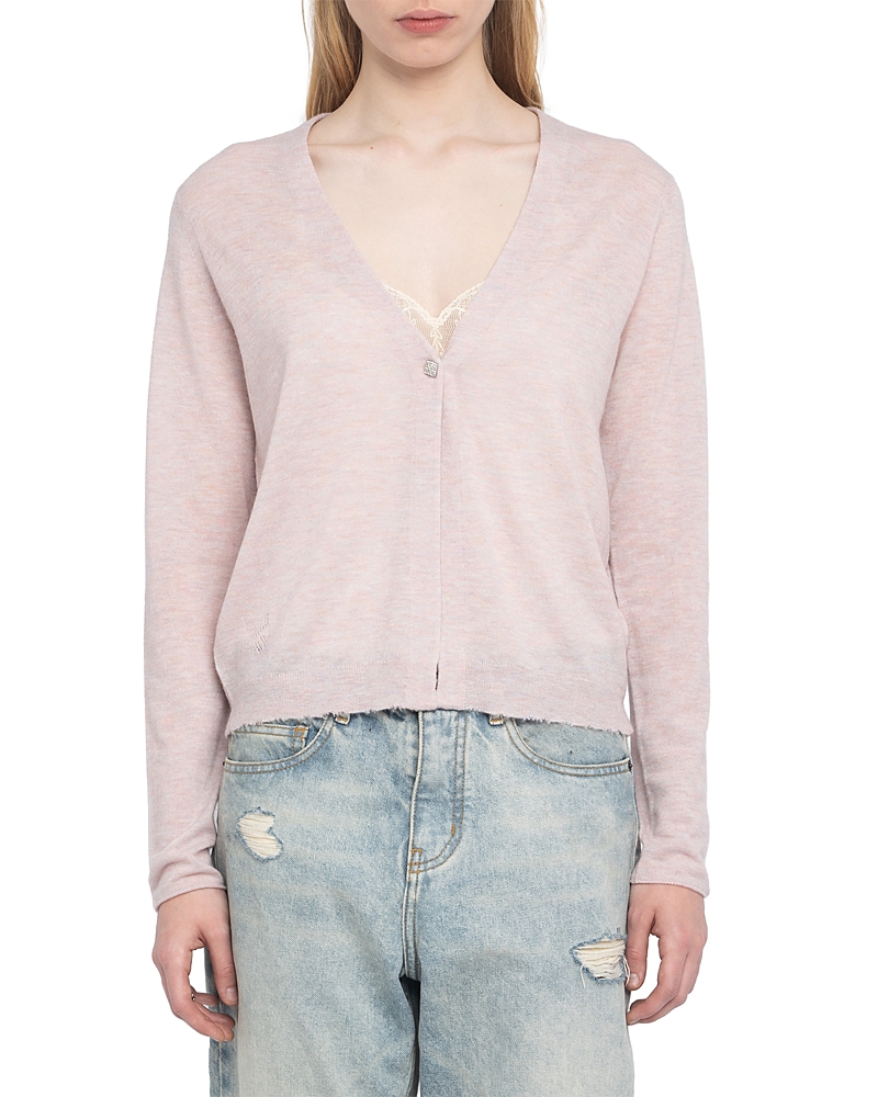 Zadig & Voltaire Manylla Cashmere V Neck Cardigan Sweater