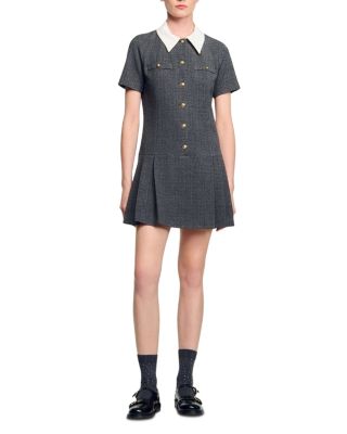 Mini Pleated Dress With Rhinestones