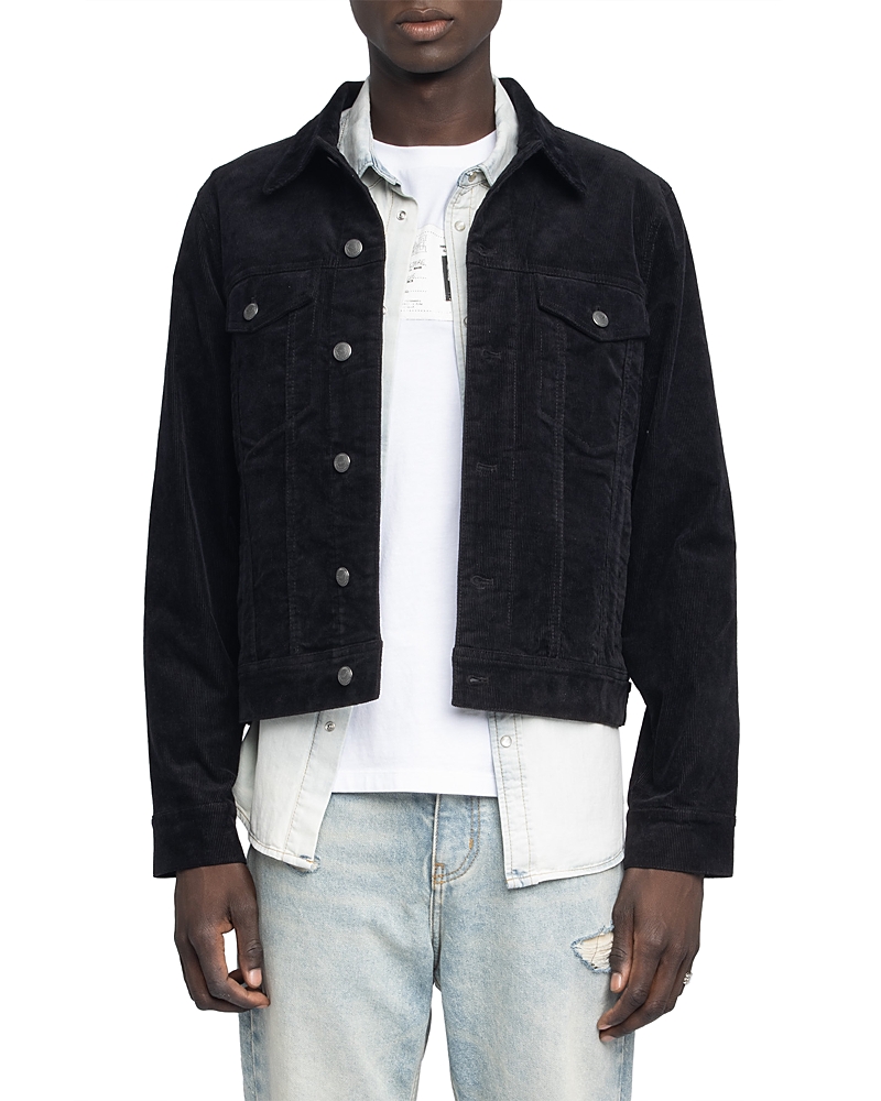 Zadig & Voltaire Bases Corduroy Button-fastening Jacket In Black