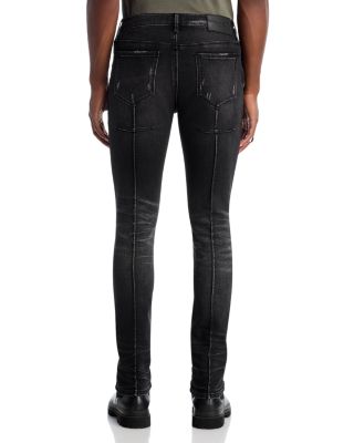 Pintuck Skinny Jeans in Graphite Fade