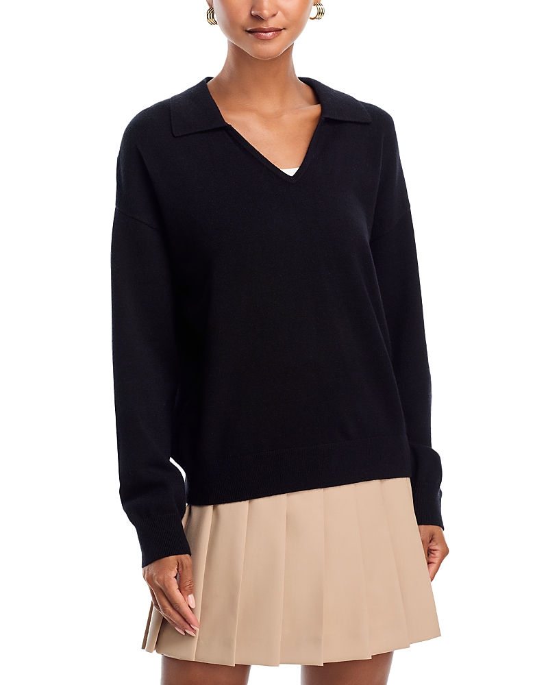 French Connection Sloane Collared Sweater In Black