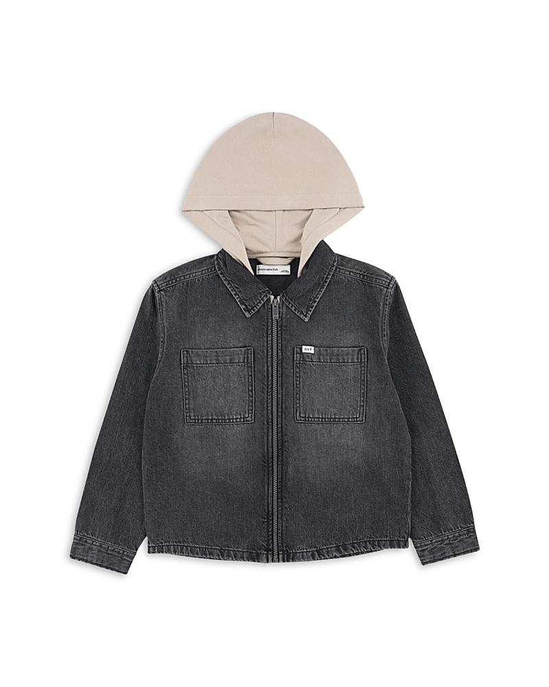 abercrombie kids Boys' Abercrombie & Fitch Hooded Denim Jacket - Little Kid, Big Kid