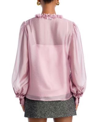 Flower Trim Blouse - Exclusive